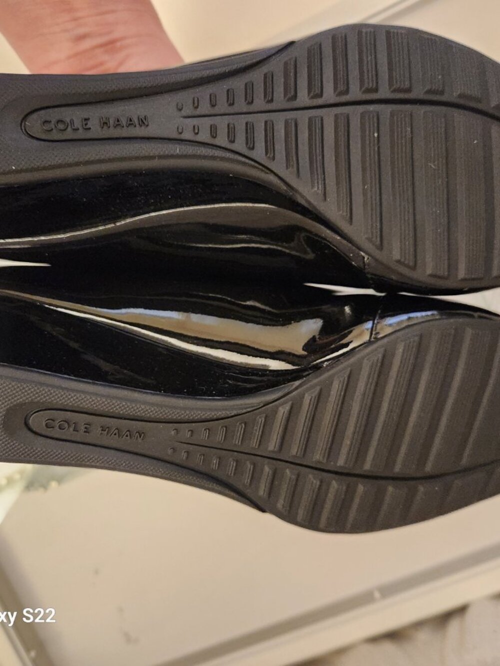 Cole Haan "Kinslee" Open Toe Wedges. Black Patent. NIB. Size 6 - Picture 7 of 10